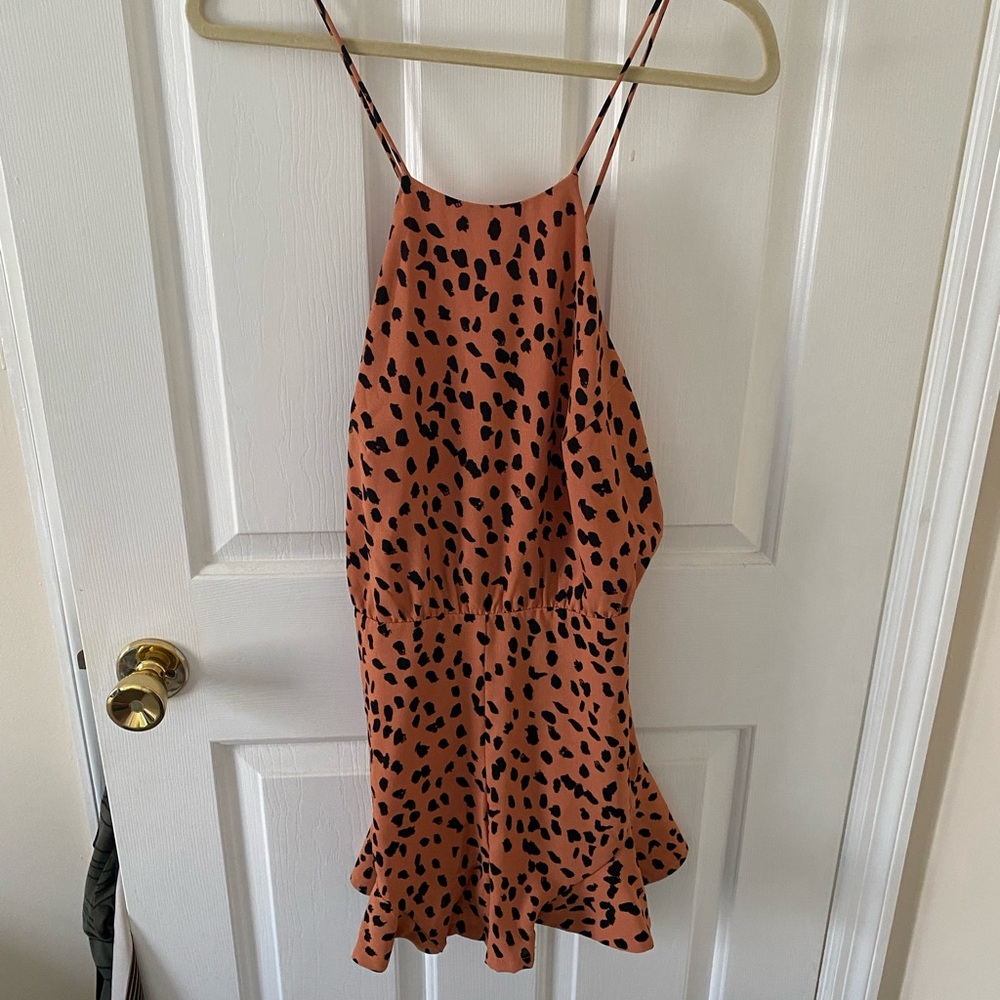 Animal spotted ruffle romper
